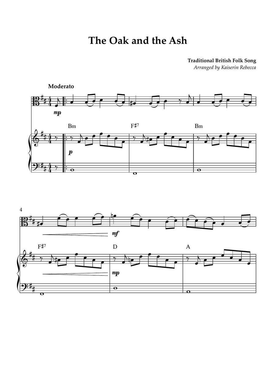 The Oak and the Ash The Oak and the Ash Viola scores gallery preview page 1