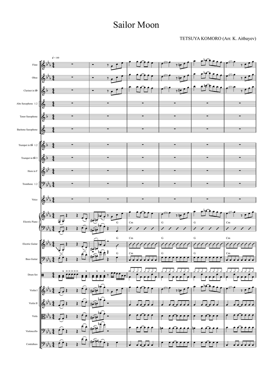 Sailor Moon - Main Title Sailor Moon - Main Title Full Orchestra scores gallery preview page 1