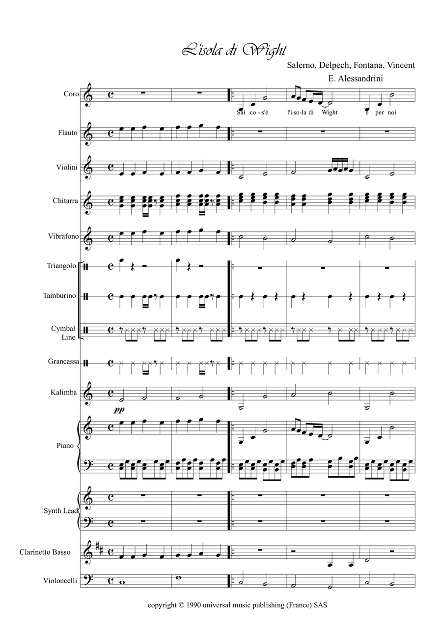 Isola Di Wight - Score Only Large Ensemble scores gallery preview page 1