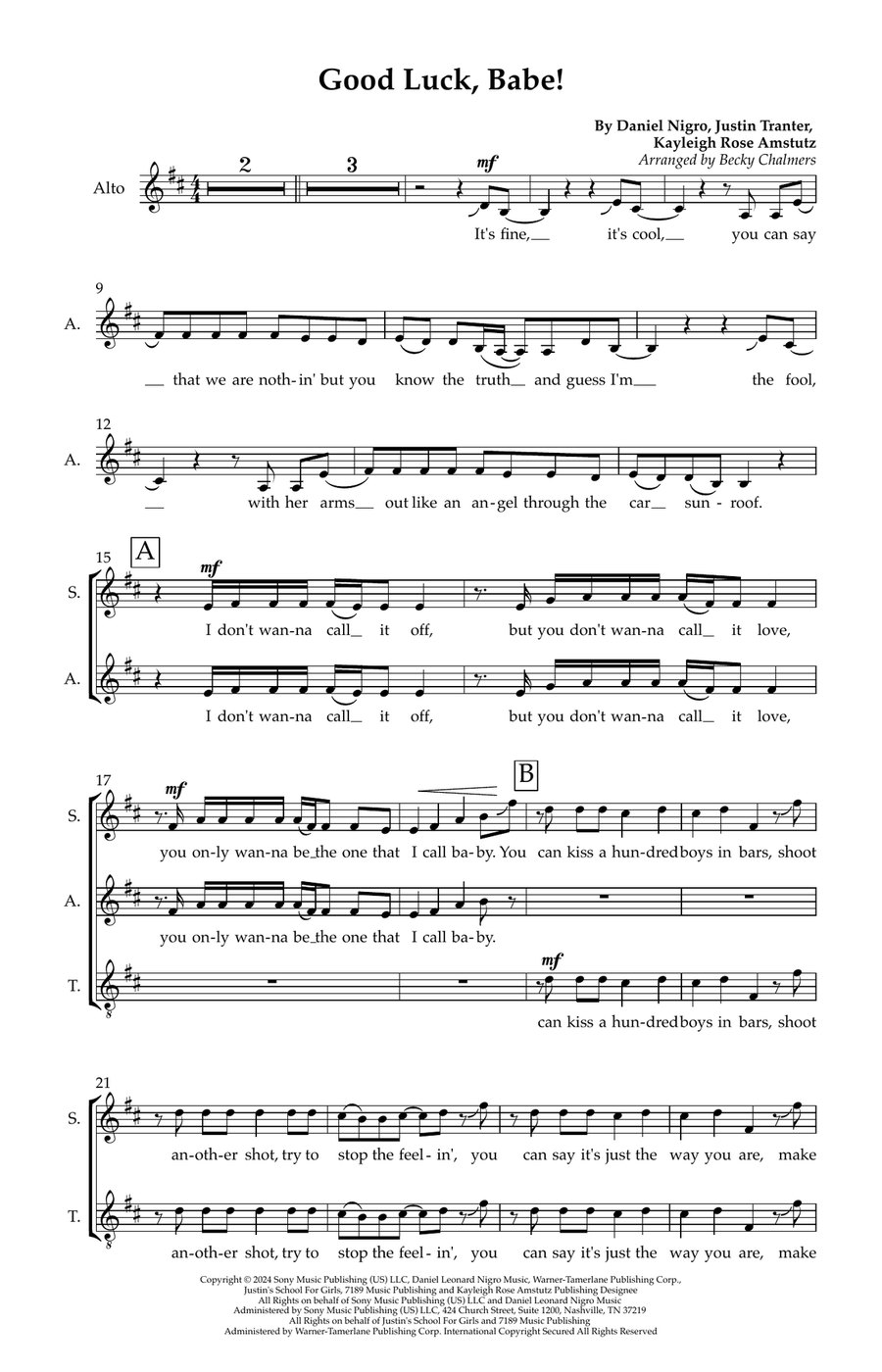 Good Luck, Babe! Good Luck, Babe! Divisi scores gallery preview page 1