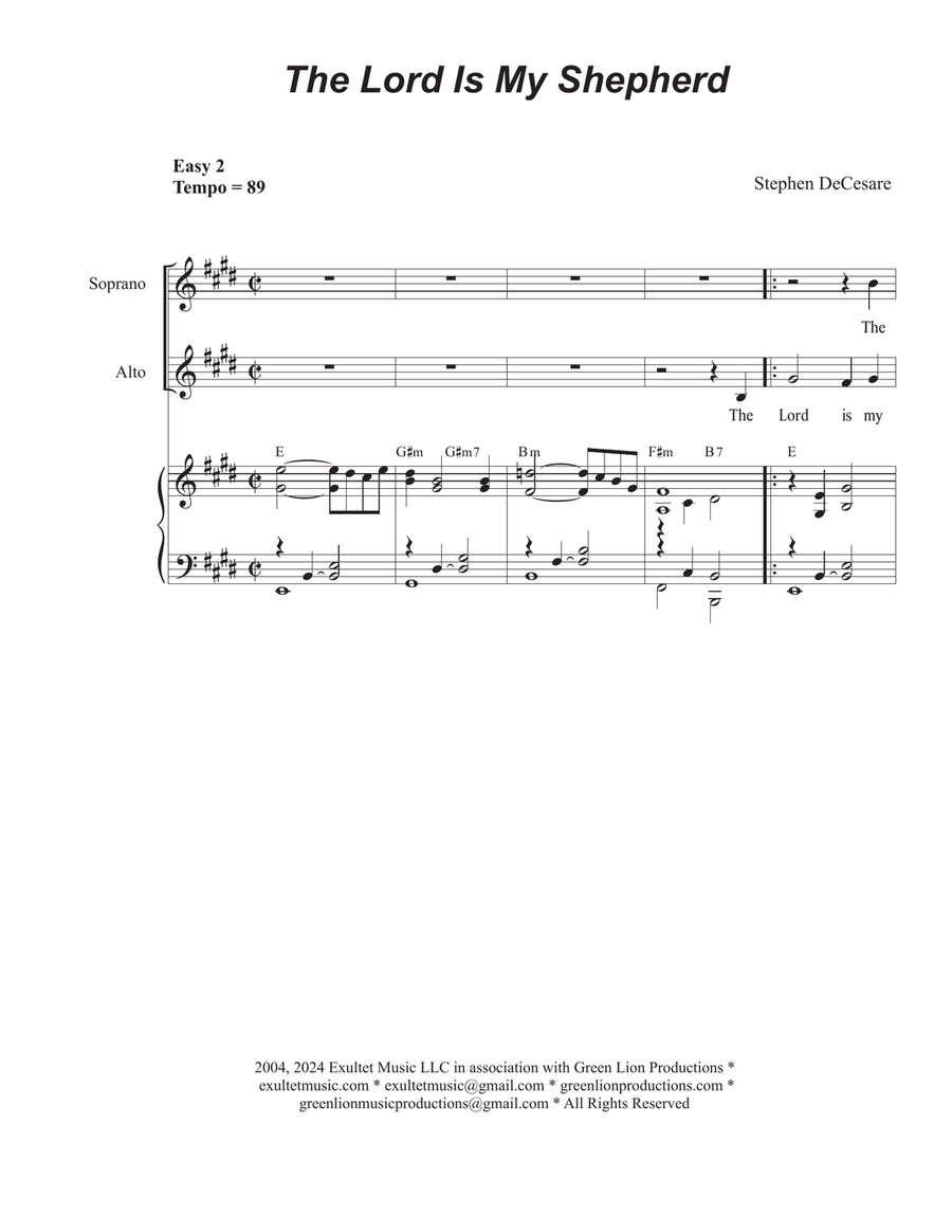 The Lord Is My Shepherd (2-part choir - (SA) SA scores gallery preview page 1