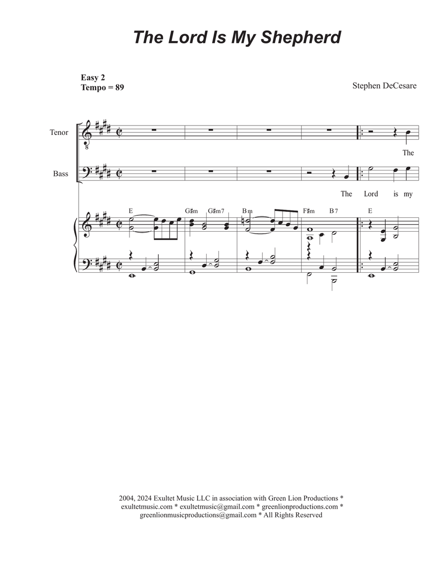 The Lord Is My Shepherd (2-part choir - (TB) TB scores gallery preview page 1