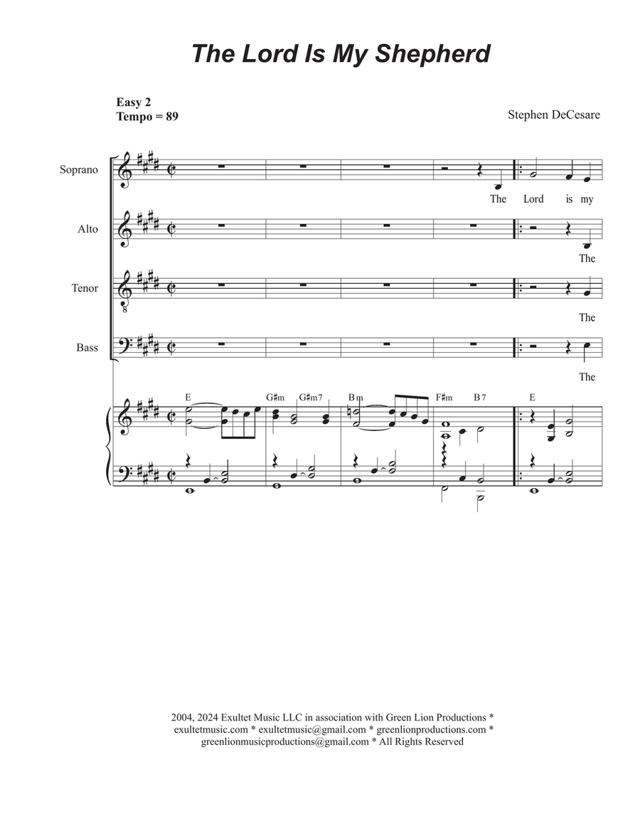 The Lord Is My Shepherd (SATB) 4-Part scores gallery preview page 1