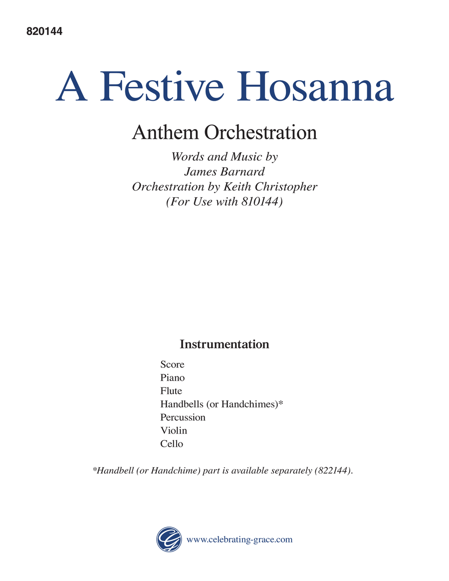 A Festive Hosanna Orchestration 4-Part scores gallery preview page 1