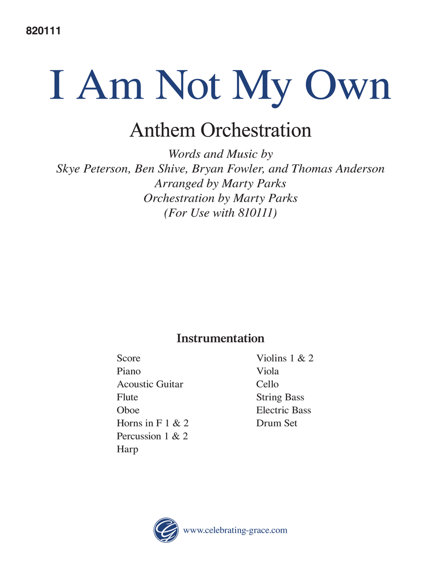 I Am Not My Own Orchestration 4-Part scores gallery preview page 1