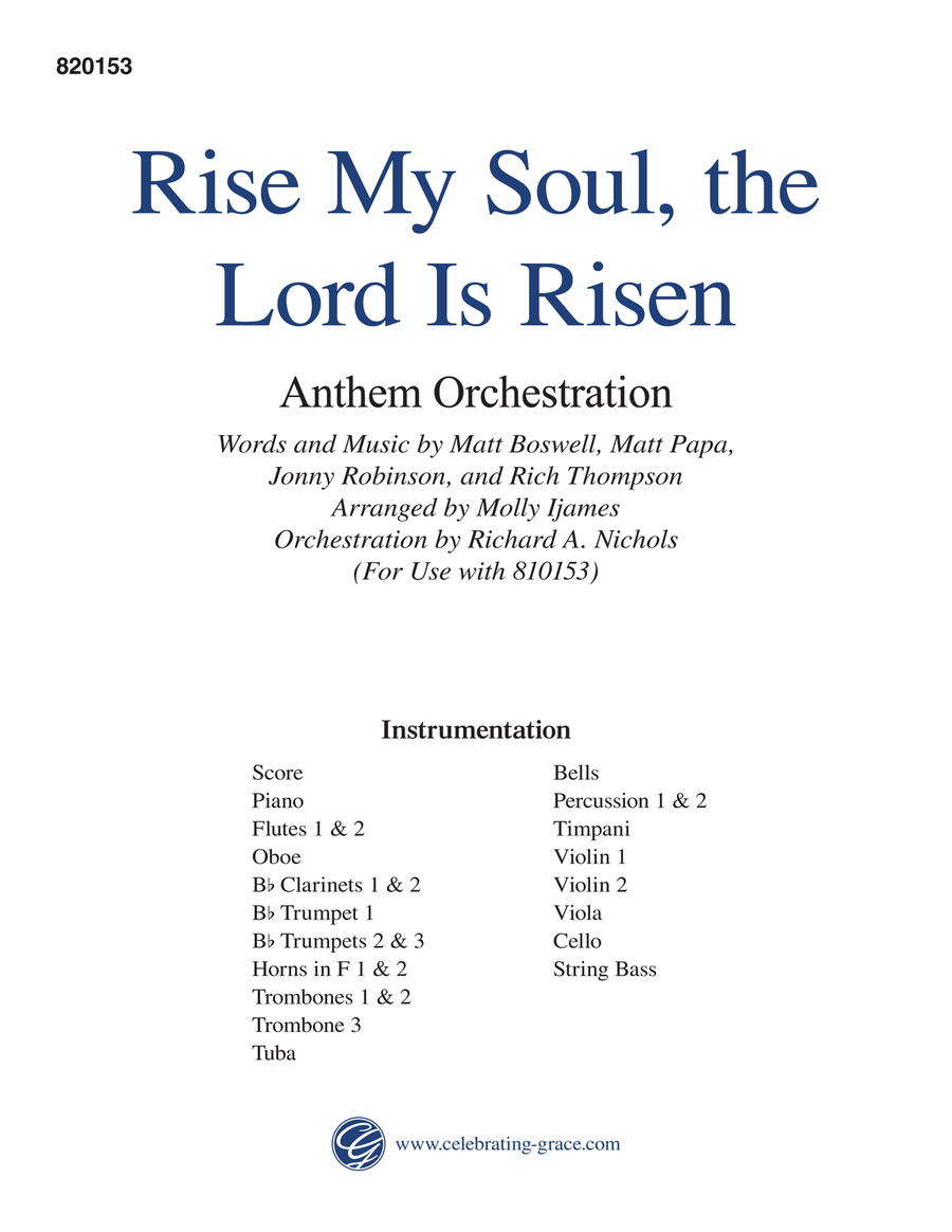 Rise My Soul, the Lord Is Risen Orchestration 4-Part scores gallery preview page 1