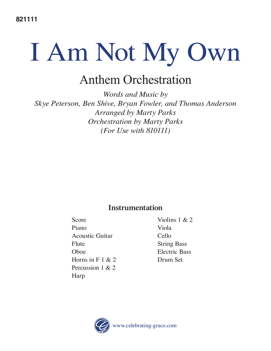 I Am Not My Own Orchestration 4-Part scores gallery preview page 1