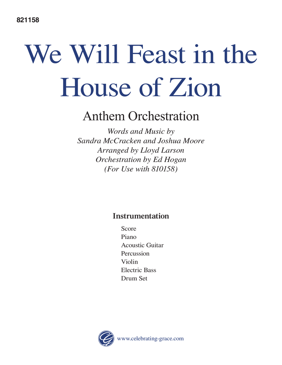 We Will Feast in the House of Zion Orchestration 4-Part scores gallery preview page 1