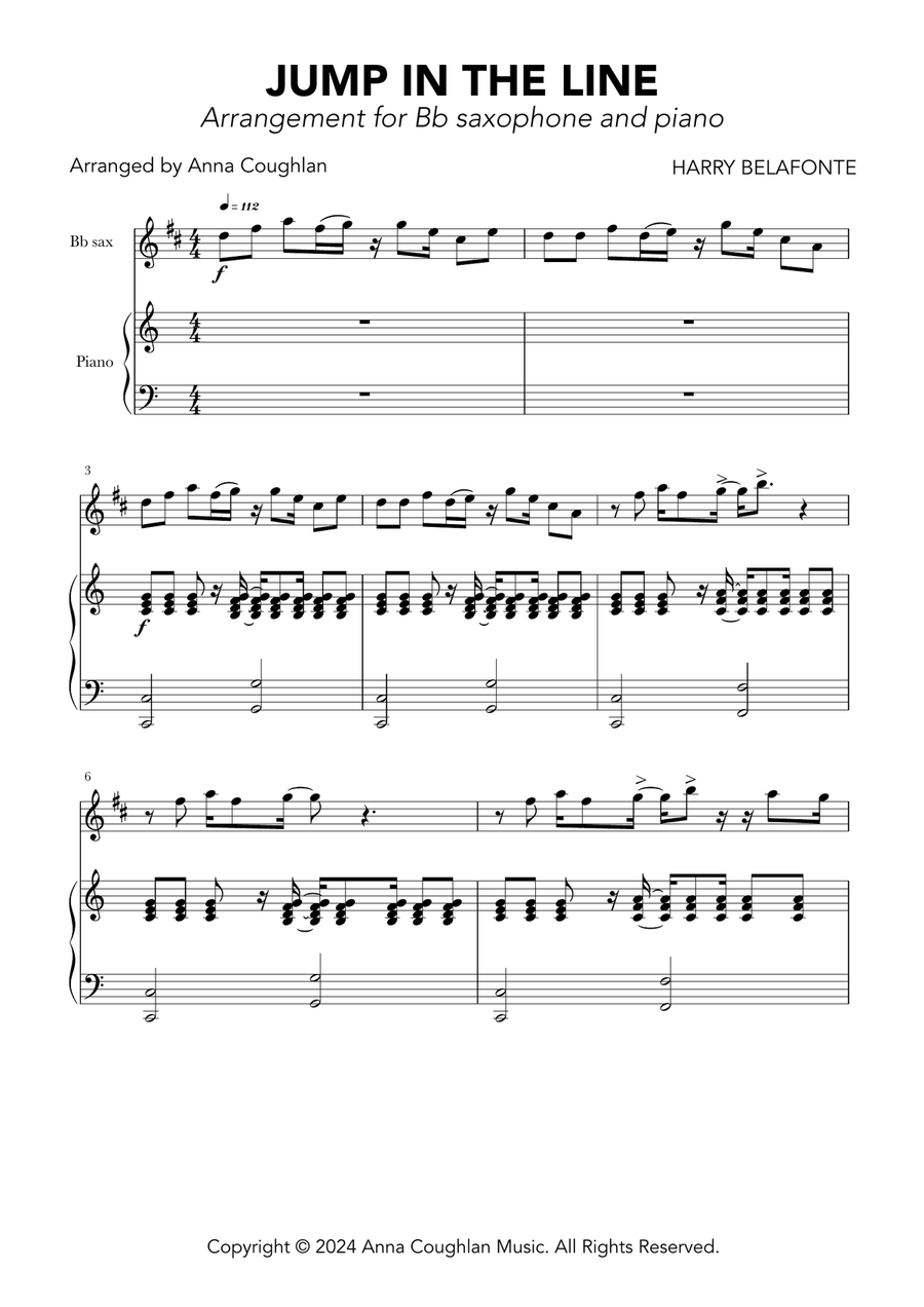 Jump In The Line Jump In The Line Tenor Saxophone scores gallery preview page 1
