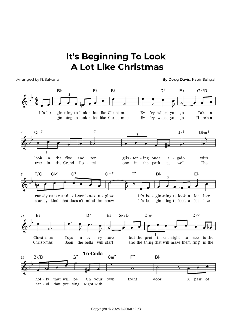 It's Beginning To Look A Lot Like Christmas Piano scores gallery preview page 1