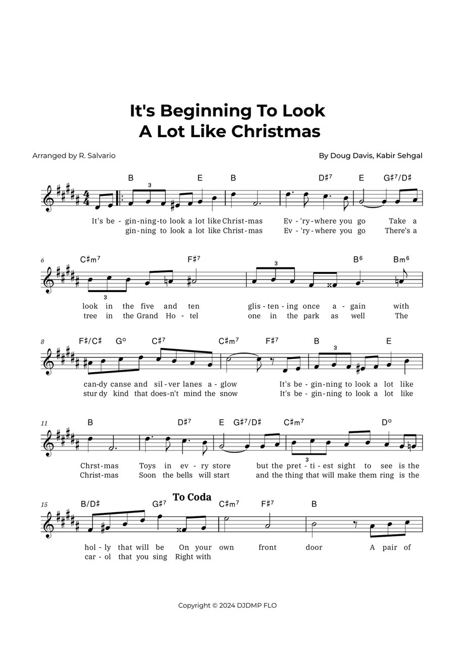 It's Beginning To Look A Lot Like Christmas Piano scores gallery preview page 1