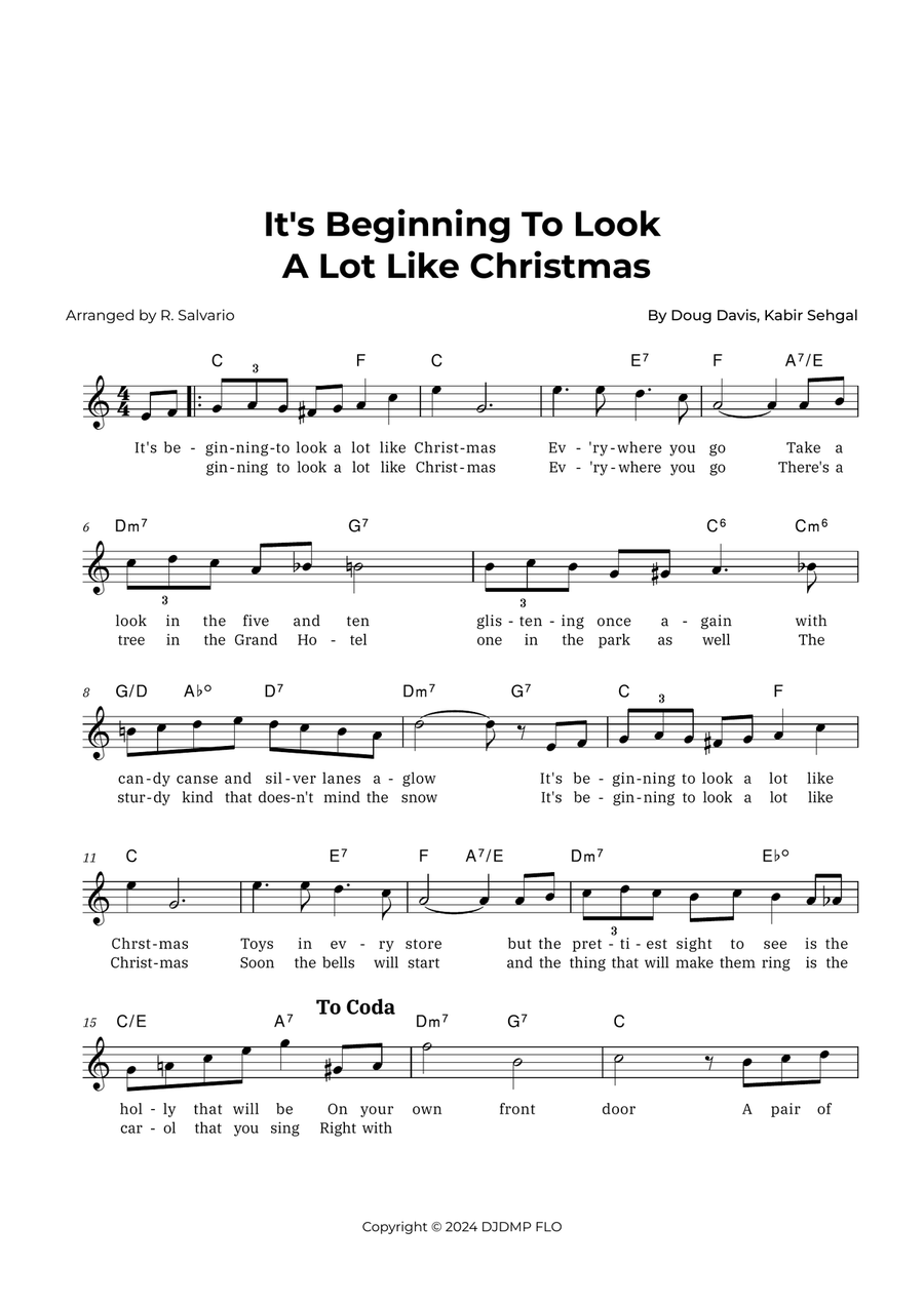 It's Beginning To Look A Lot Like Christmas Piano scores gallery preview page 1