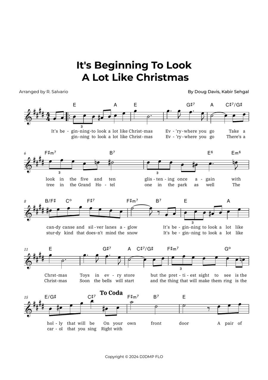 It's Beginning To Look A Lot Like Christmas Piano scores gallery preview page 1