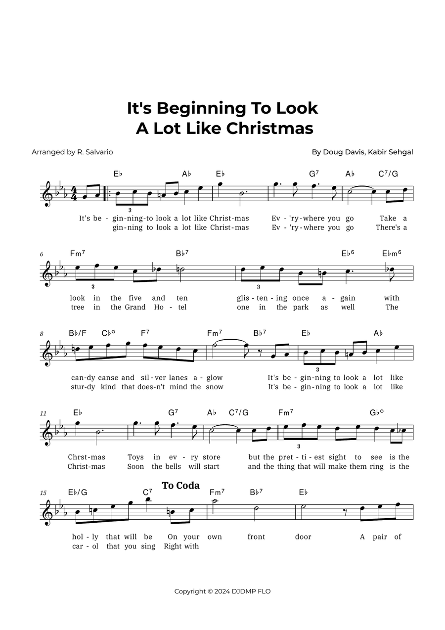 It's Beginning To Look A Lot Like Christmas Piano scores gallery preview page 1