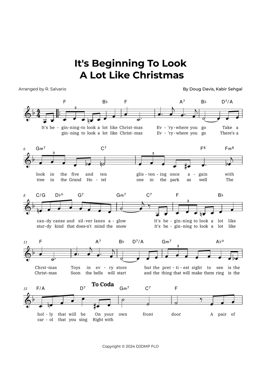 It's Beginning To Look A Lot Like Christmas Piano scores gallery preview page 1