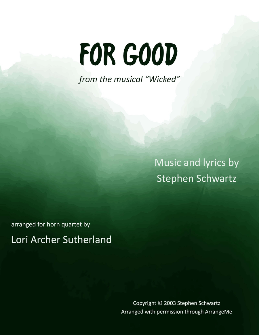 For Good For Good Brass Quartet scores gallery preview page 1