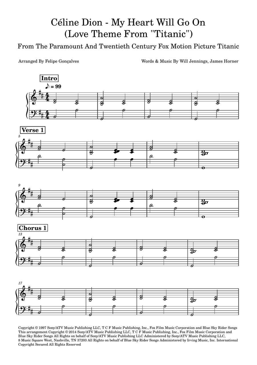 My Heart Will Go On (Love Theme From 'titanic') Easy Piano scores gallery preview page 1