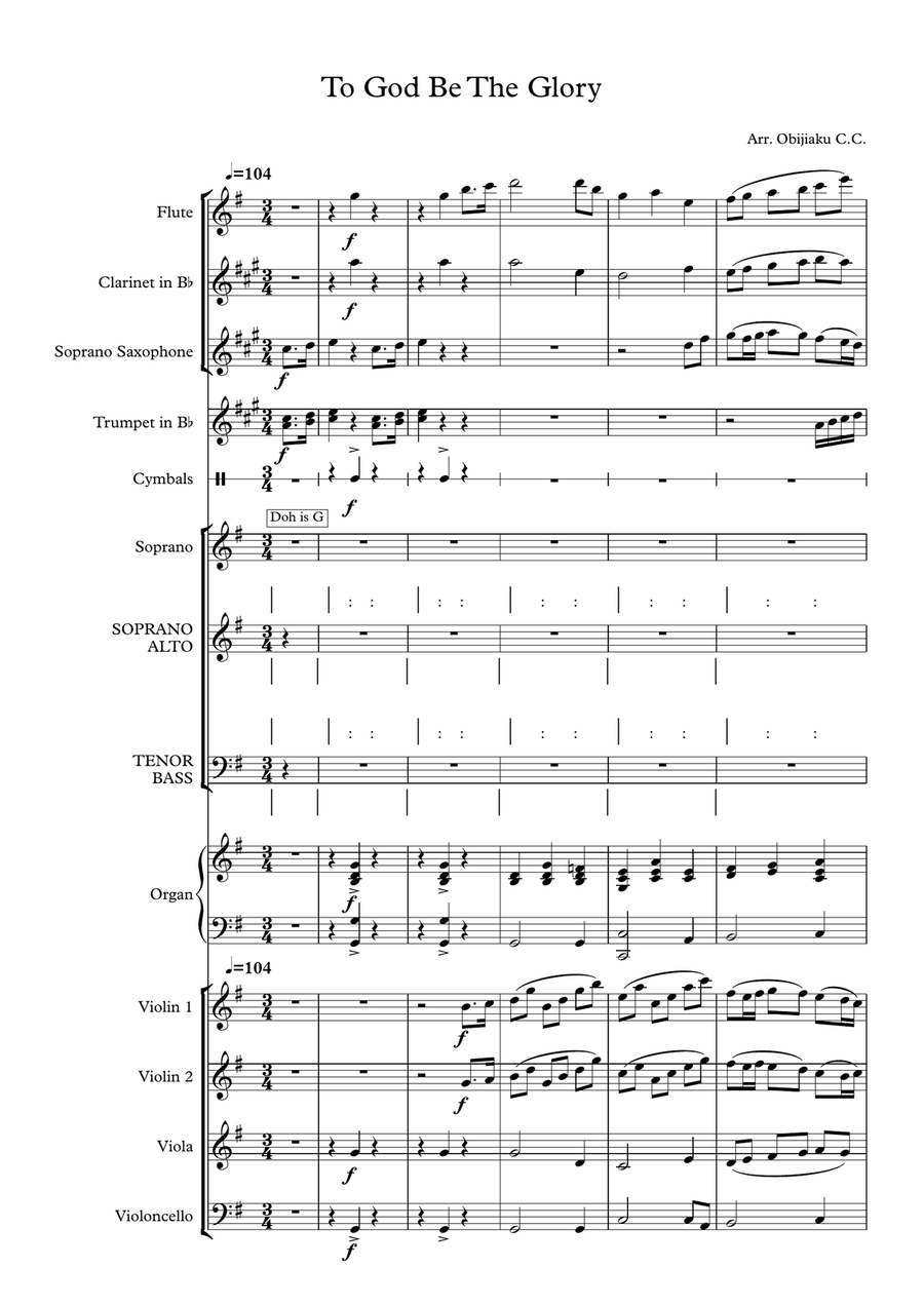 To God be the Glory To God be the Glory 4-Part scores gallery preview page 1