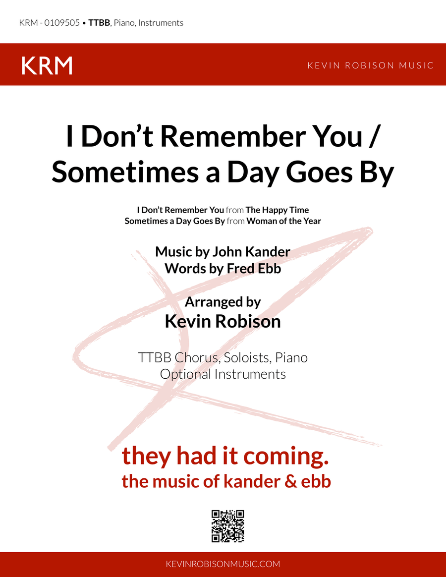 Medley: I Don't Remember You with Sometimes A Day Goes By TTBB scores gallery preview page 1