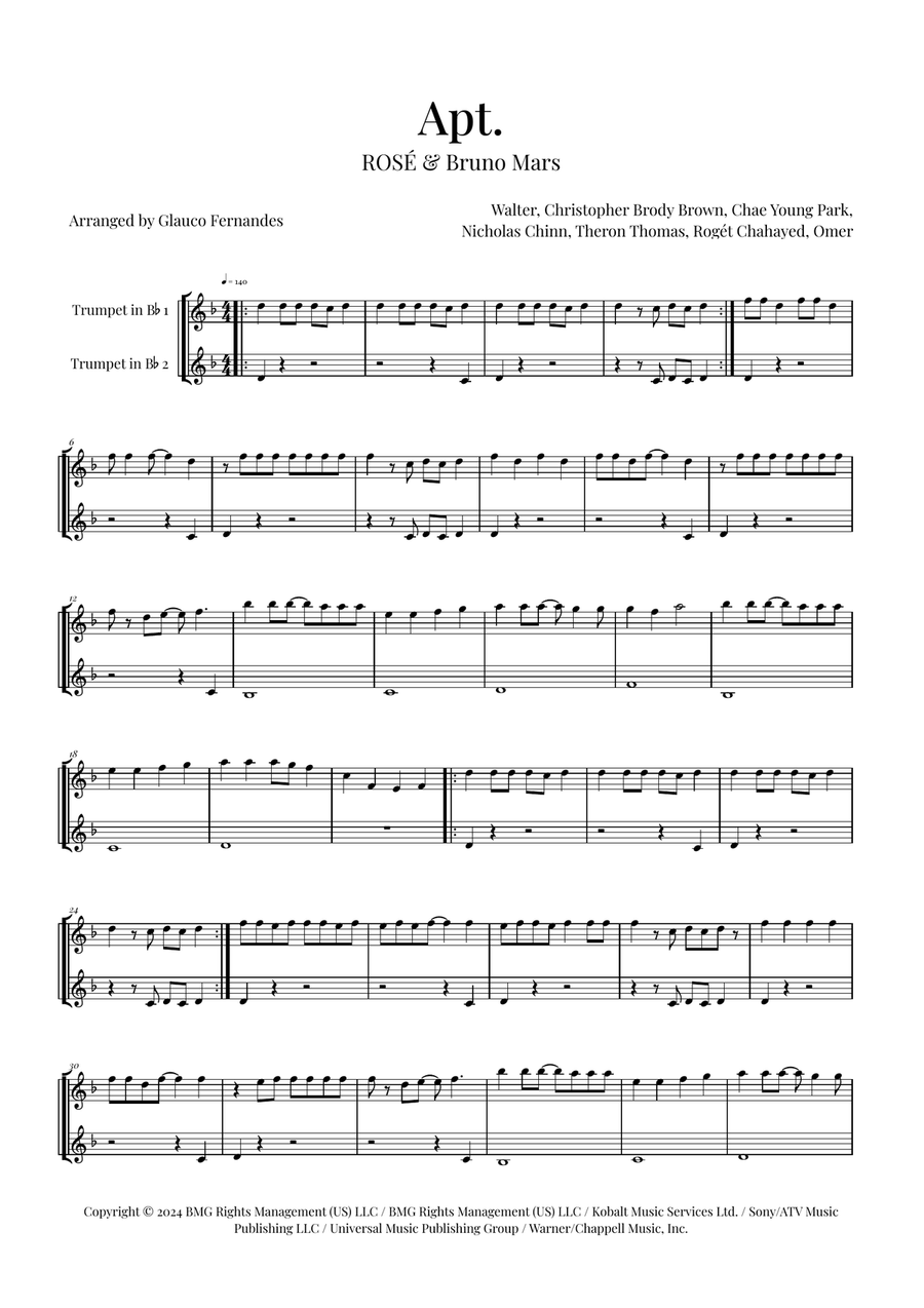 Apt. Trumpet Duet scores gallery preview page 1