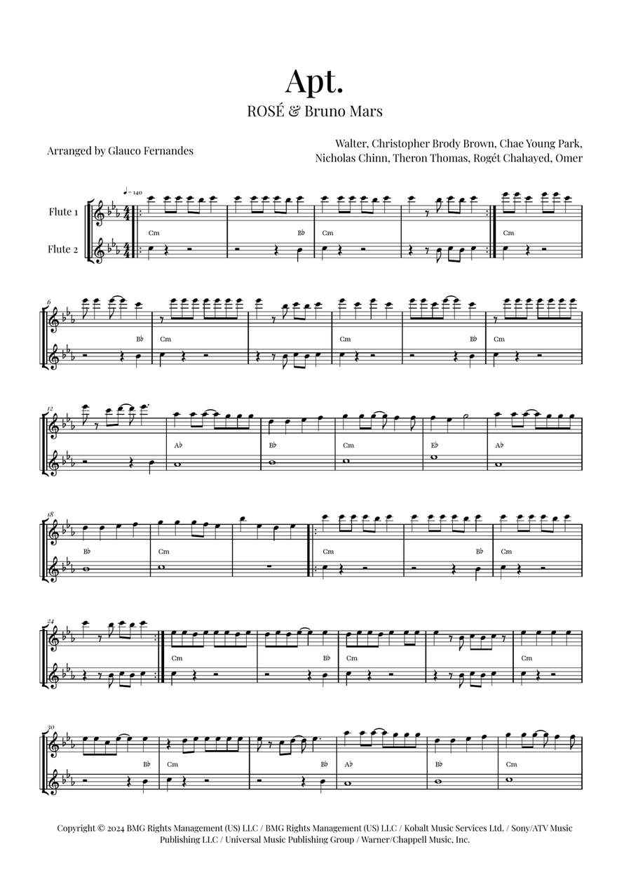 Apt. Flute Duet scores gallery preview page 1