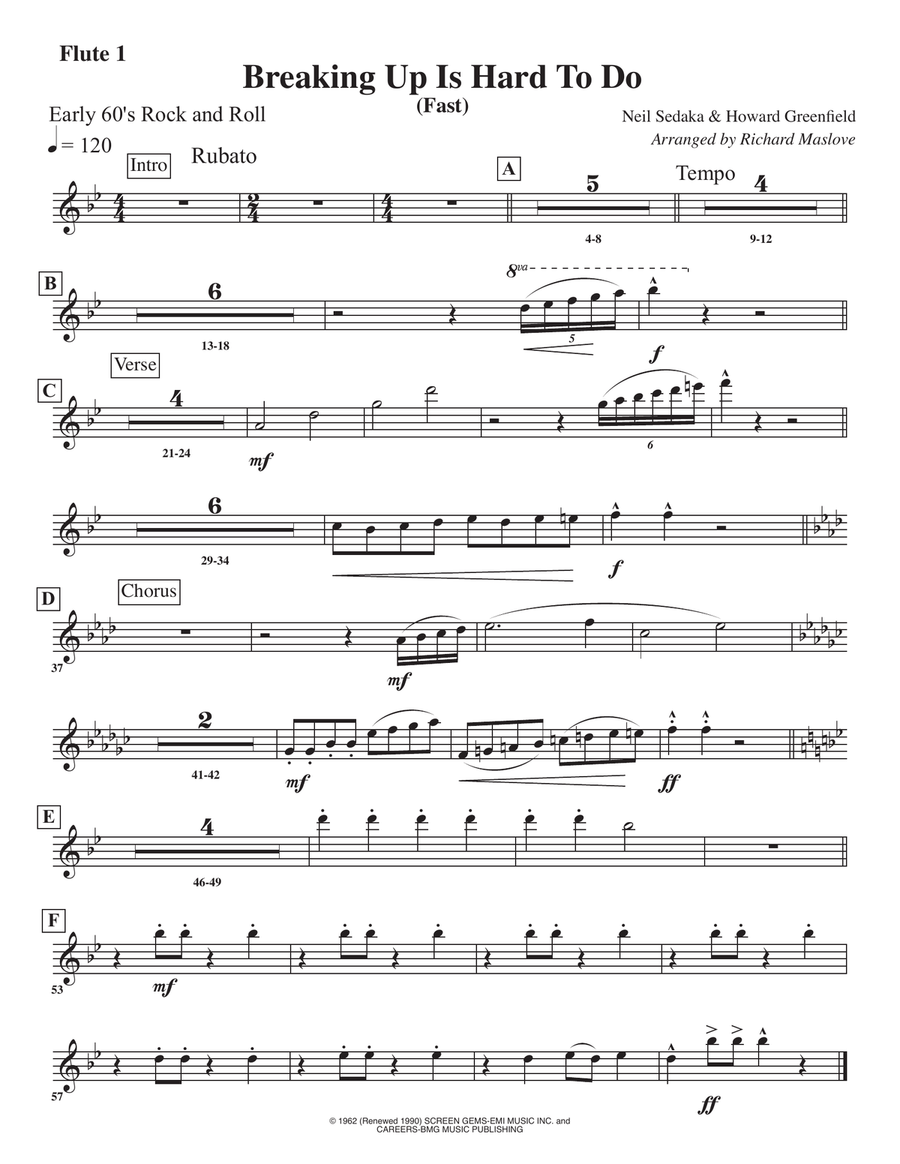 Breaking Up Is Hard To Do Full Orchestra scores gallery preview page 1