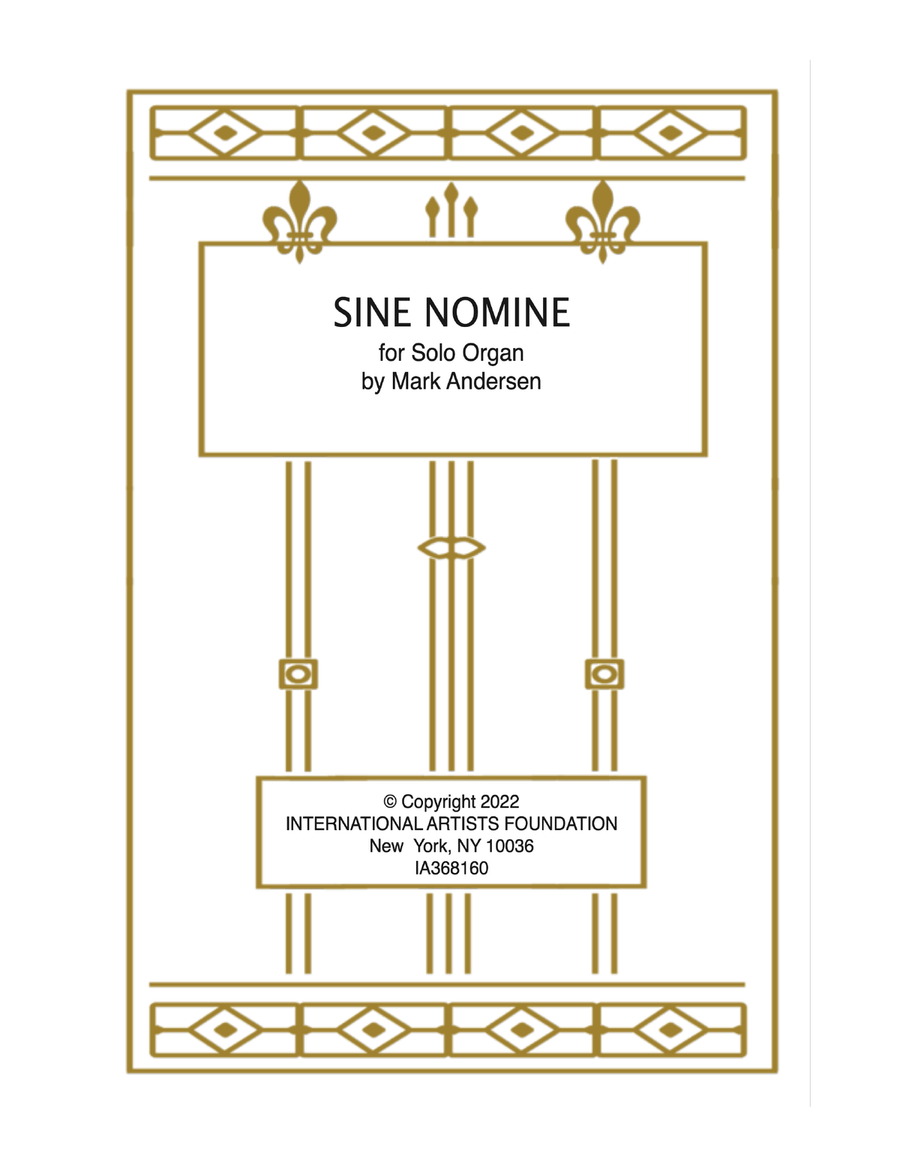 Sine Nominee New Original Composition for organ by Mark Andersen Organ Solo scores gallery preview page 1