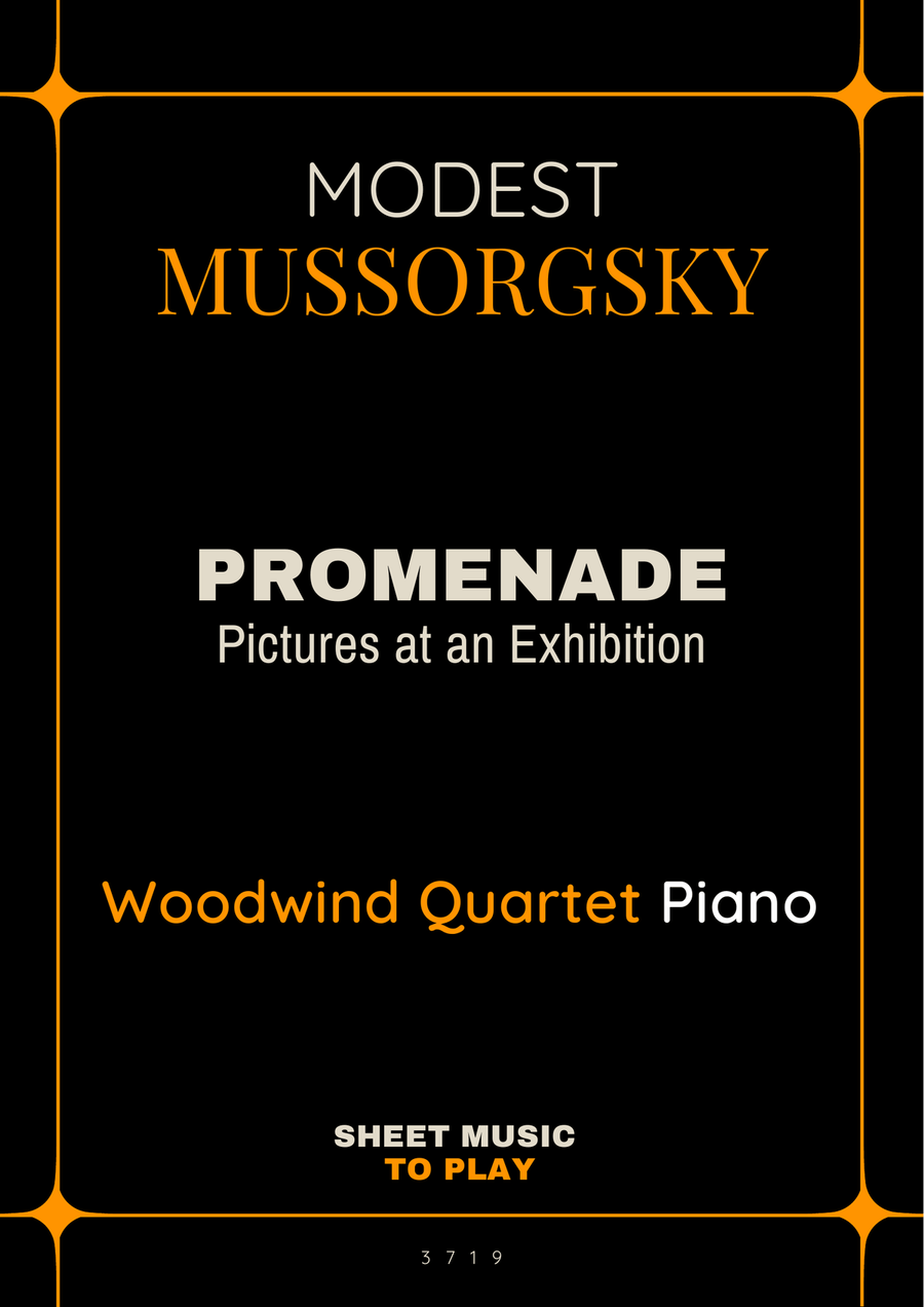 Pictures at an Exhibition - Promenade - Woodwind Quartet and Piano (Full Score and Parts) Woodwind Quartet scores gallery preview page 1
