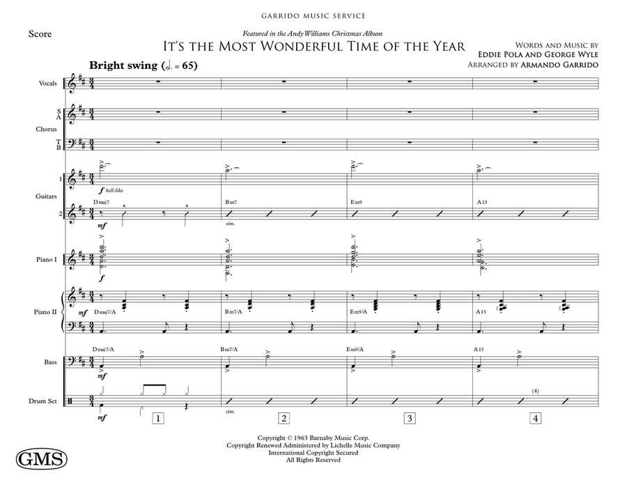 It's The Most Wonderful Time Of The Year Choir scores gallery preview page 1