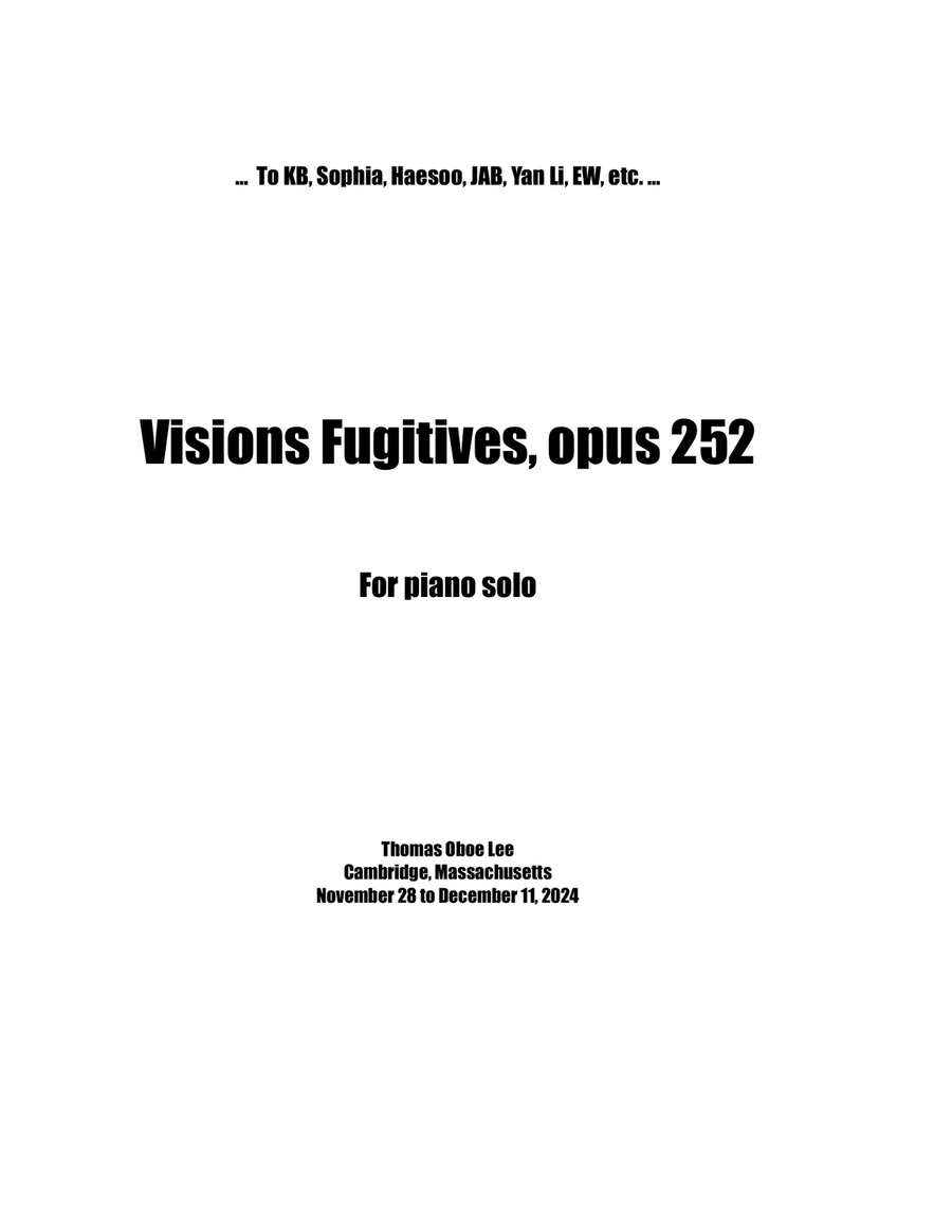 Visions Fugitives, opus 252 Chamber Music scores gallery preview page 1