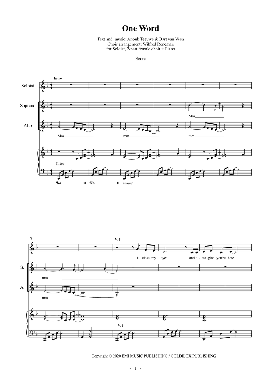 One Word One Word SA scores gallery preview page 1