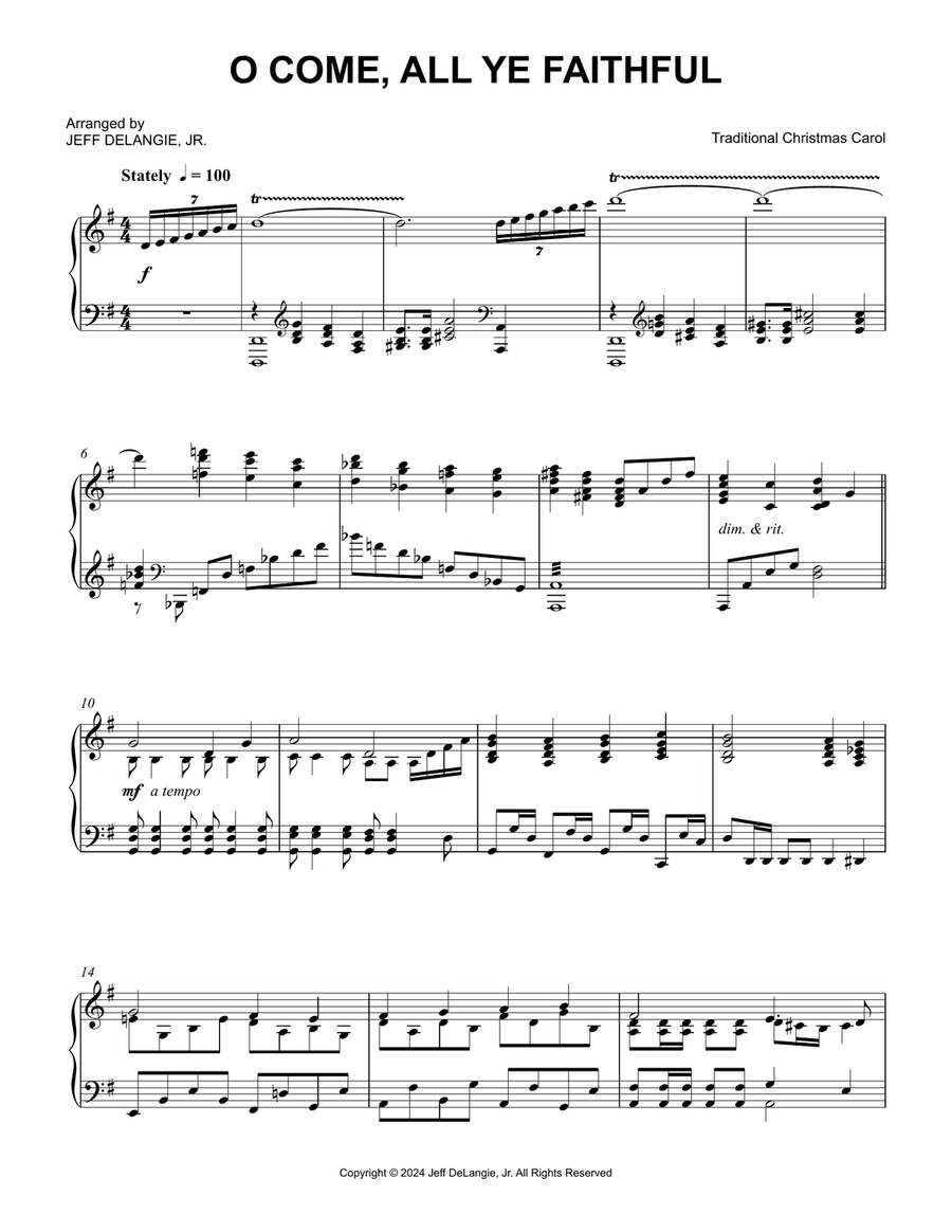 O Come, All Ye Faithful O Come, All Ye Faithful Piano Solo scores gallery preview page 1