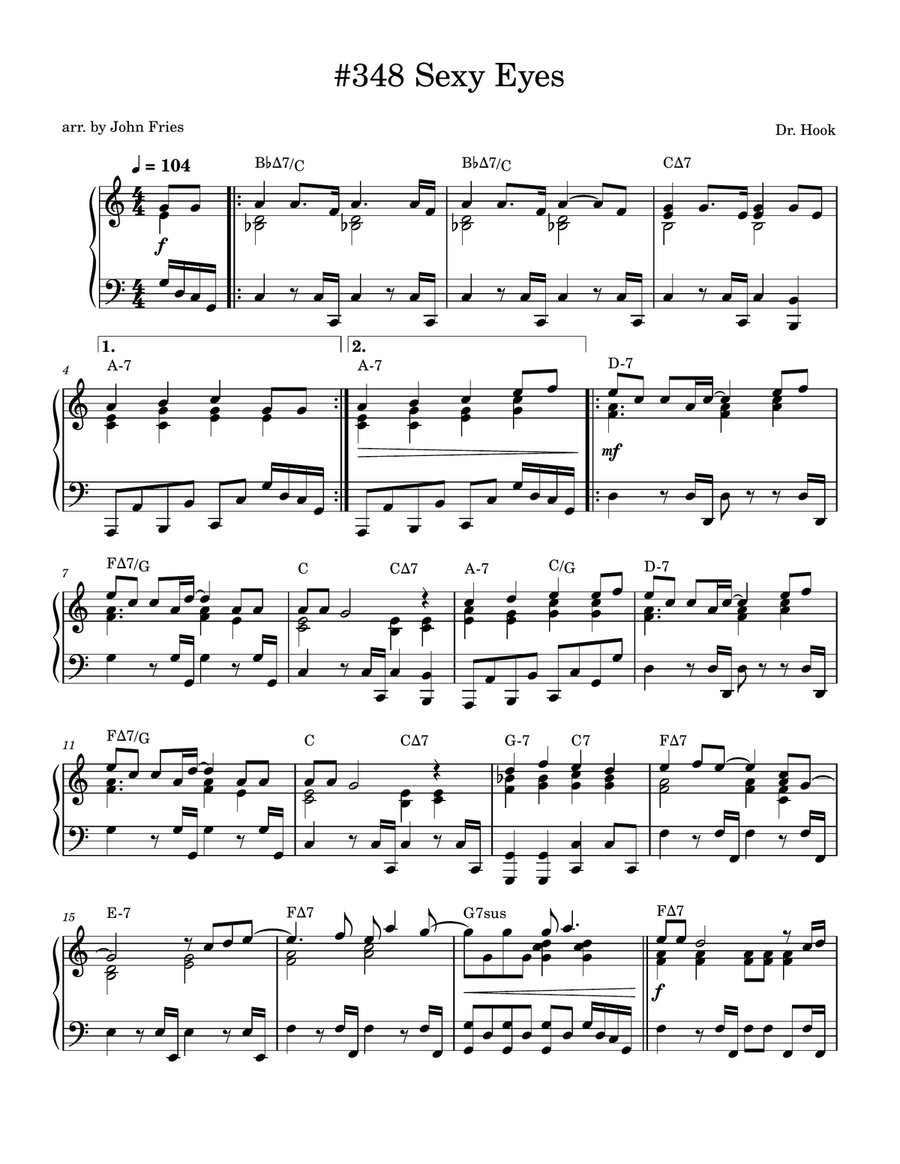 Sexy Eyes Sexy Eyes Piano Solo scores gallery preview page 1