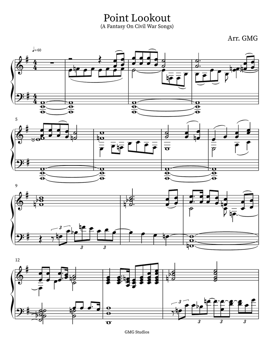 Point Lookout Point Lookout Piano scores gallery preview page 1