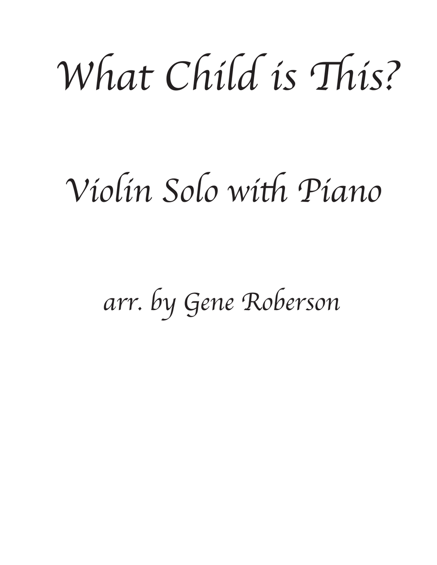 What Child is This? Violin and Cello Solos Violin Solo scores gallery preview page 1