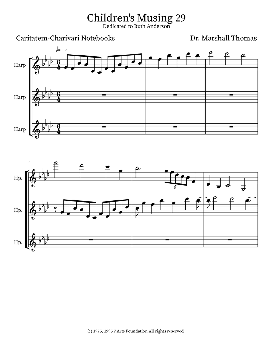 Children's Musing 29 Children's Musing 29 Small Ensemble scores gallery preview page 1