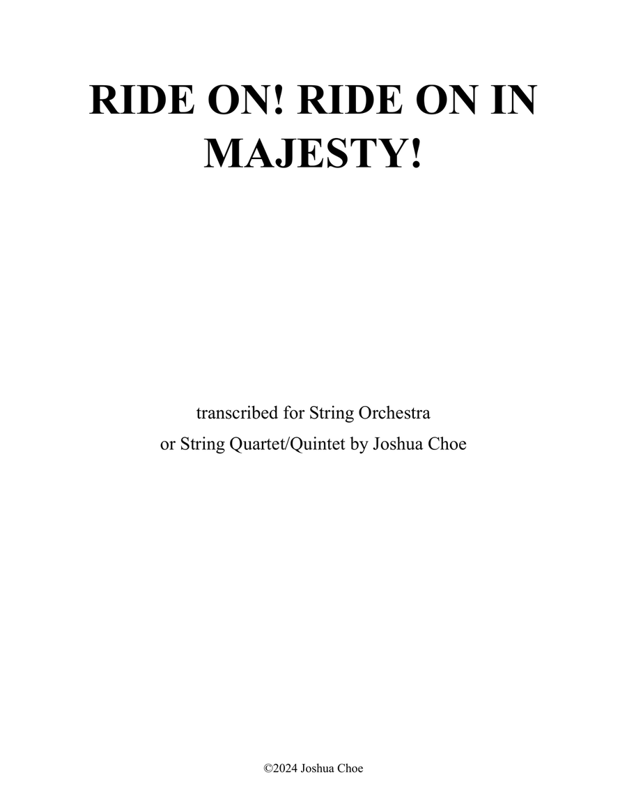 Ride on! Ride on in Majesty! String Orchestra scores gallery preview page 1