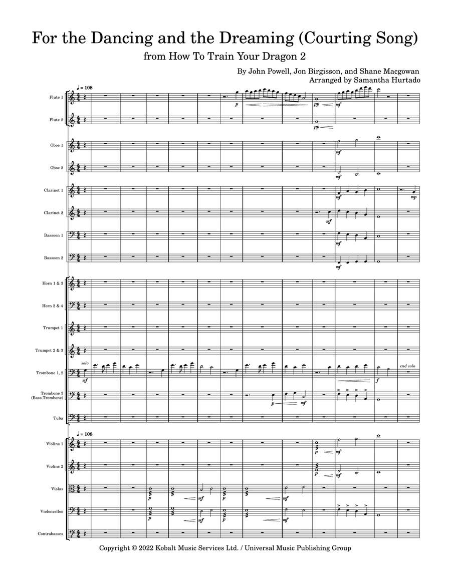 For The Dancing And The Dreaming - Score Only Full Orchestra scores gallery preview page 1