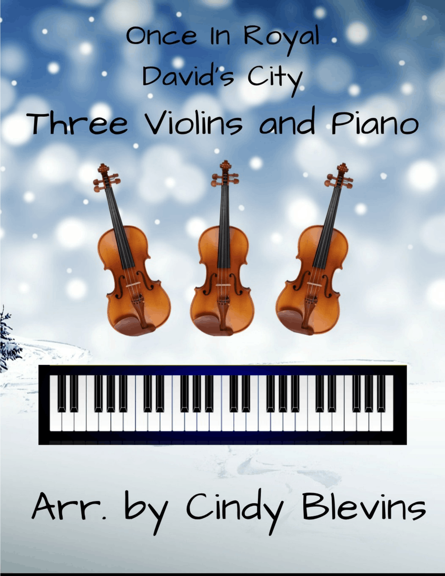 Once In Royal David's City, for Three Flutes and Violin String Trio scores gallery preview page 1