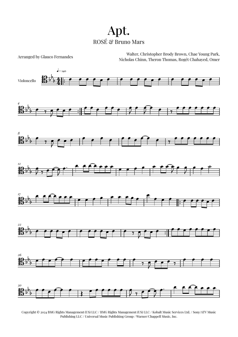 Apt. Cello Solo scores gallery preview page 1