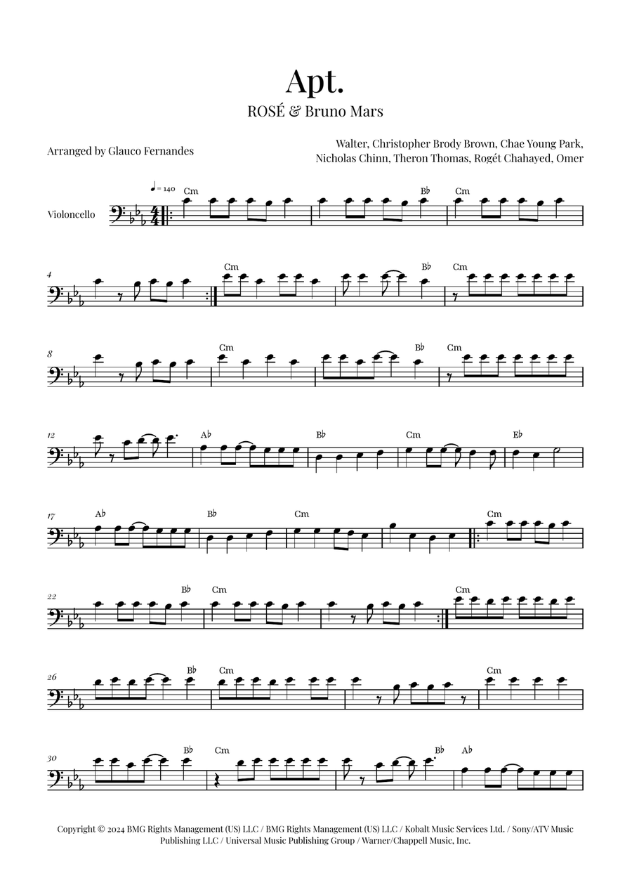 Apt. Cello Solo scores gallery preview page 1