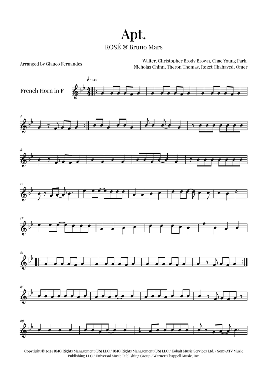 Apt. Horn Solo scores gallery preview page 1
