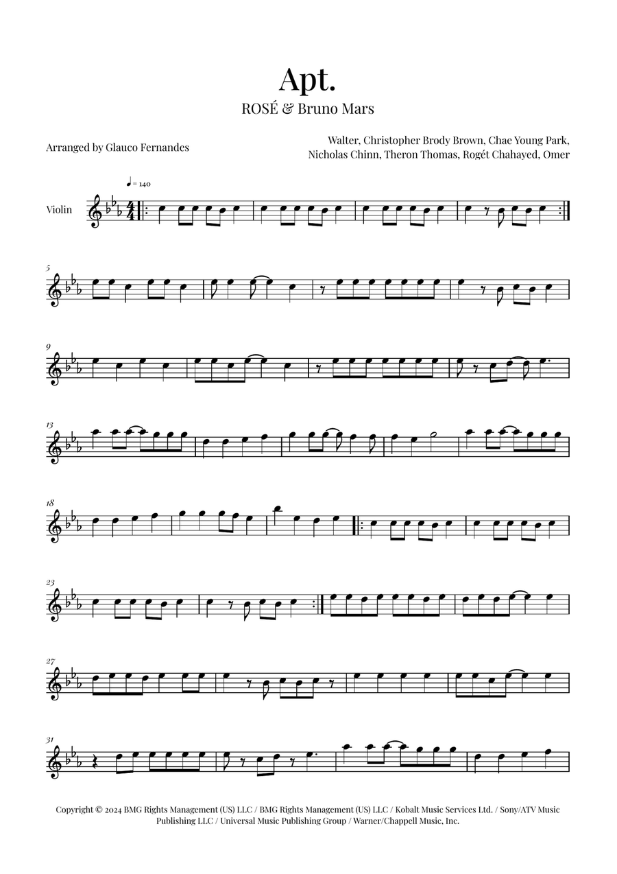 Apt. Violin Solo scores gallery preview page 1