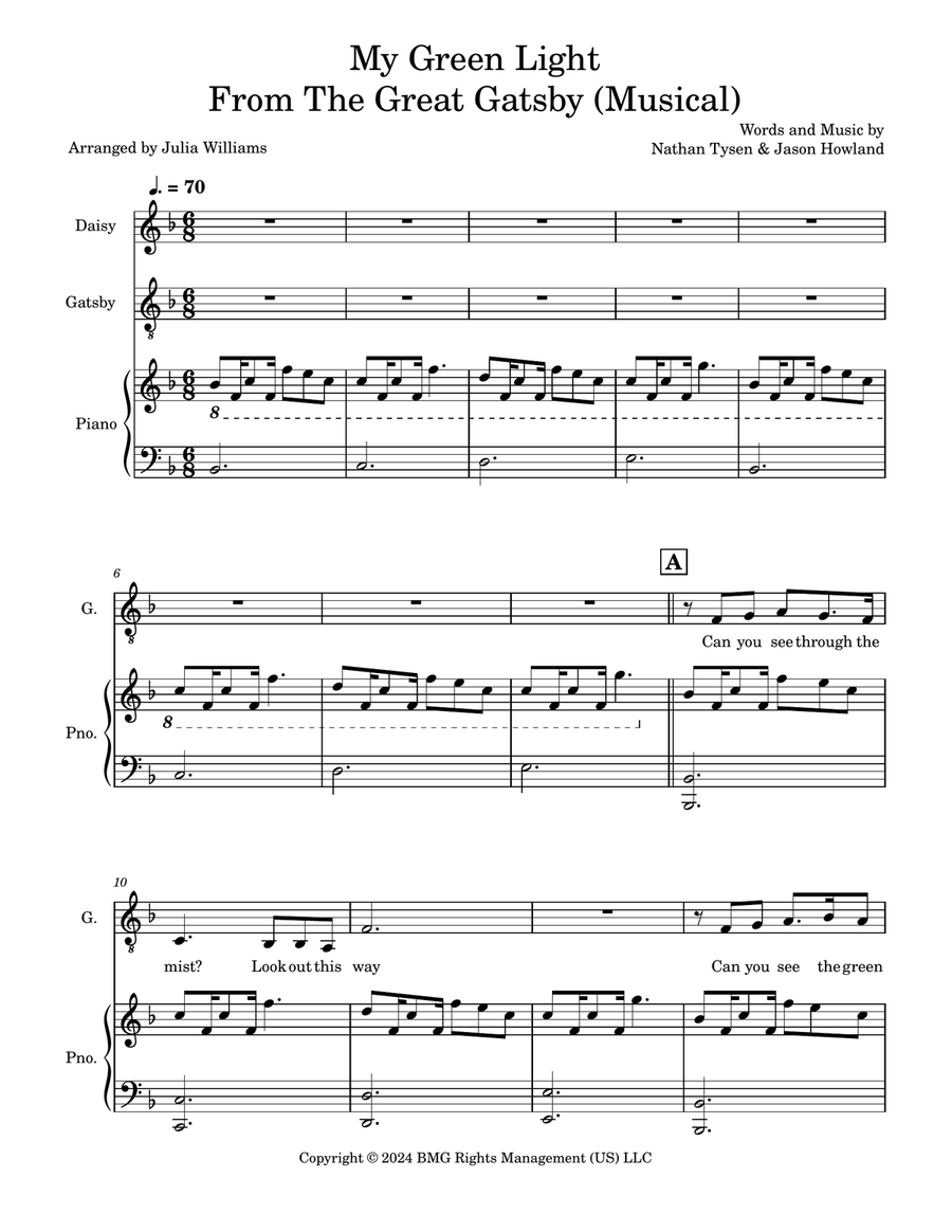 My Green Light My Green Light Tenor Voice scores gallery preview page 1