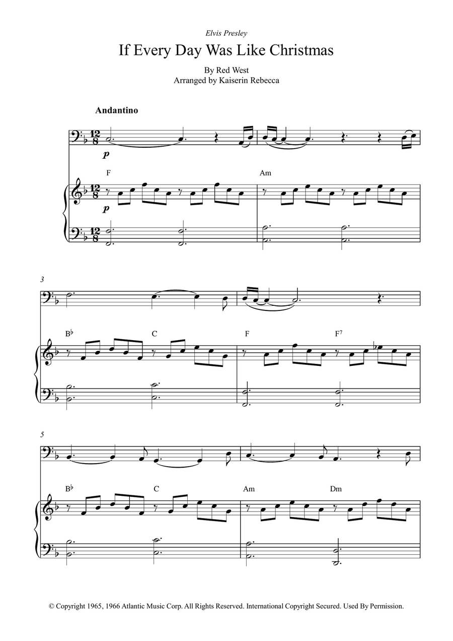 If Every Day Was Like Christmas Piano scores gallery preview page 1