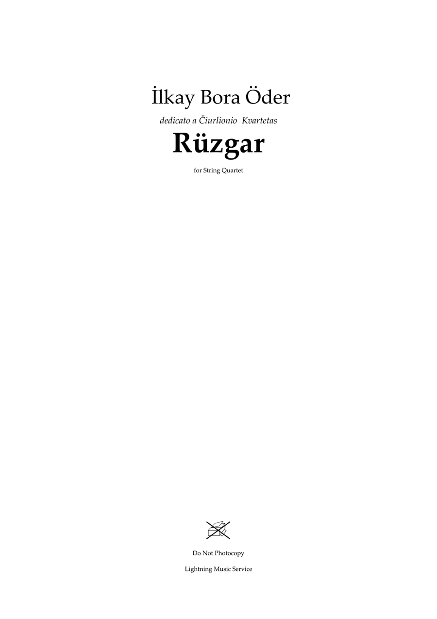 Rüzgar for String Quartet String Quartet scores gallery preview page 1