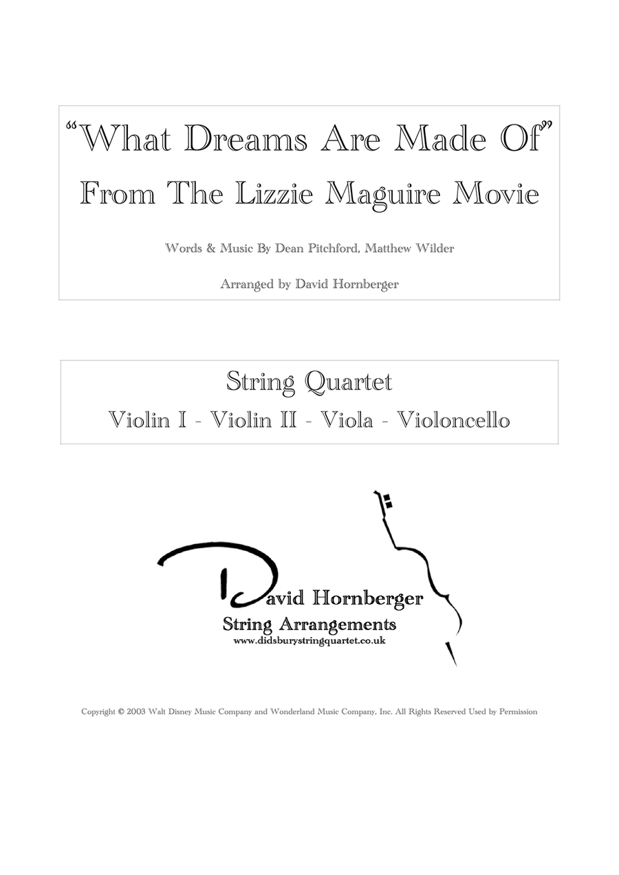 What Dreams Are Made Of (Ballad Version) String Quartet scores gallery preview page 1