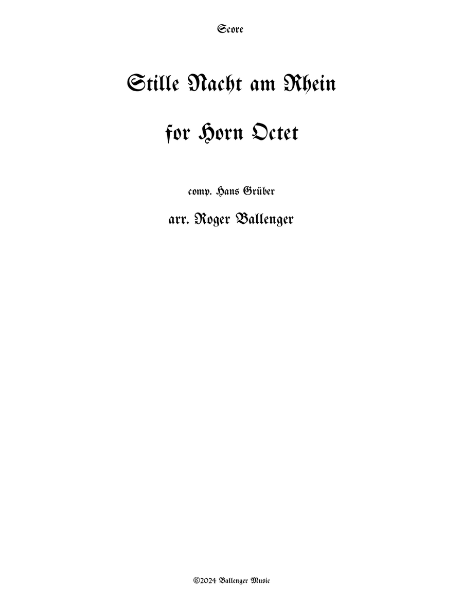 Stille Nacht am Rhein fur 8 Horner Horn scores gallery preview page 1