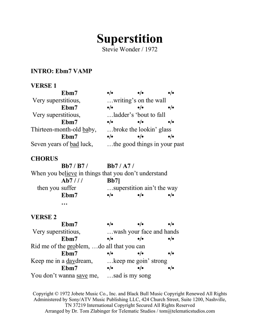 Superstition Piano scores gallery preview page 1