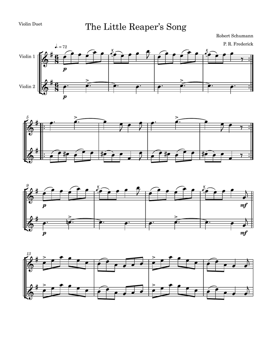 The Little Reaper's Song The Little Reaper's Song String Duet scores gallery preview page 1
